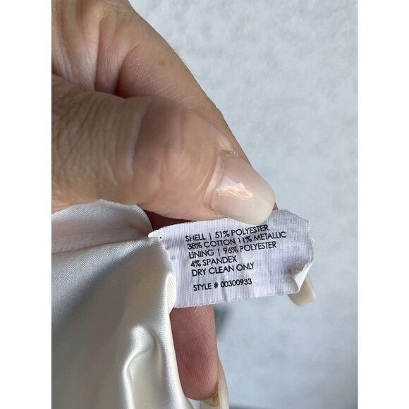 Club Monaco Pleated Ivory And Gold Belted Skirt - Size 4 - Picture 10 of 11